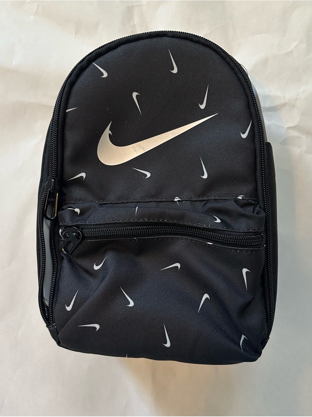 Nike Insulated Lunch Bag Black with White Swoosh Print